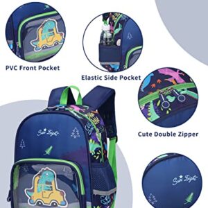 Tanou Toddler Backpack for Boys, 11 Inch Ultra-light Kids Small Backpacks, 2023 Cute Toddler Bag for Preschool Day Care, Dinosaur