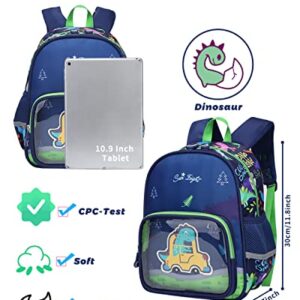 Tanou Toddler Backpack for Boys, 11 Inch Ultra-light Kids Small Backpacks, 2023 Cute Toddler Bag for Preschool Day Care, Dinosaur