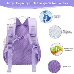 Toddler Backpack Cute Unicorn Little Kids Backpacks for Girls Preschool Backpack Kindergarten Bookbags With Chest Strap Anti-lost Safety Leash (Little Backpack-Purple) One Size