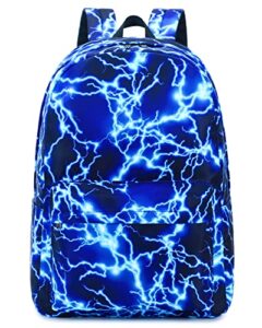 am seablue backpack for boy middle school lightning bookbag durable student teenager sturdy lightweight waterproof (1-blue)