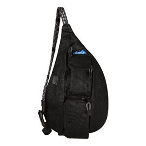 kavu mini beach rope bag mesh crossbody sling backpack - black