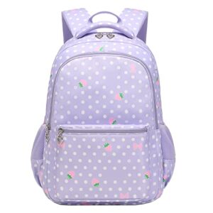 arcenciel backpack for girls princess school bags kids bookbag (purple)