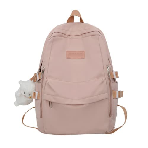 ENYNN Cute Backpack Aesthetic Backpack for Kawaii Girls Casual Travel College Back to School (Pink)