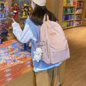 ENYNN Cute Backpack Aesthetic Backpack for Kawaii Girls Casual Travel College Back to School (Pink)