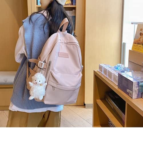 ENYNN Cute Backpack Aesthetic Backpack for Kawaii Girls Casual Travel College Back to School (Pink)