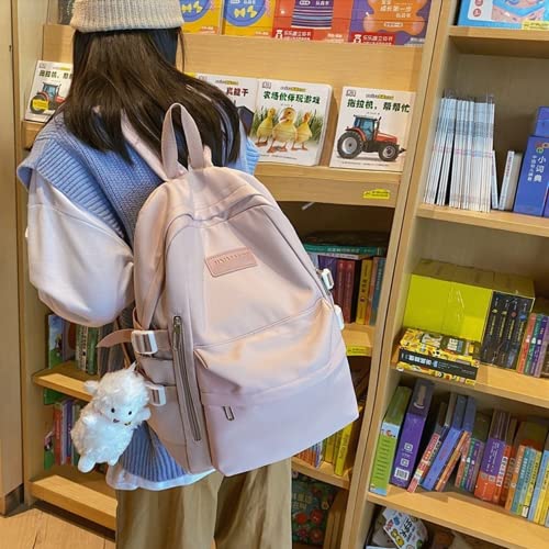 ENYNN Cute Backpack Aesthetic Backpack for Kawaii Girls Casual Travel College Back to School (Pink)