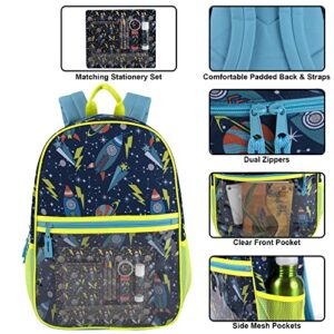 Trail maker Boys School Backpacks with School Supplies for Kids Included | 9 in 1 Backpack and School Supplies Bundle for Boys (Turbo Rocketships)