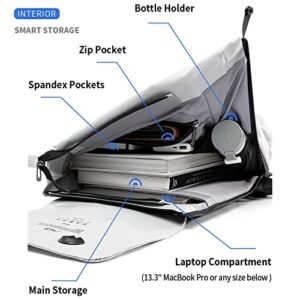 NIID NEO Stylish Shoulder Backpack for 15.6in Laptop Waterproof Multipurpose Magnetic Lock Travel Backpack for Men Women, White