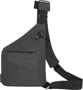 zygkj personal flex bag,anti-thief slim sling bag personal pocket bag,multipurpose crossbody backpack for outdoor travel (grey right hand)