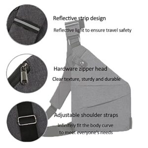 ZYGKJ Personal Flex Bag,Anti-thief Slim Sling Bag Personal Pocket Bag,Multipurpose Crossbody Backpack for Outdoor Travel (Grey Right Hand)