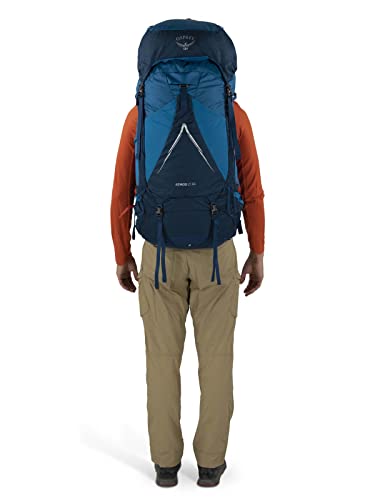 Osprey Atmos AG LT 65L Men's Backpacking Backpack, Night Shift/Scoria Blue, L/XL