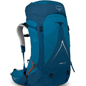 Osprey Atmos AG LT 65L Men's Backpacking Backpack, Night Shift/Scoria Blue, L/XL