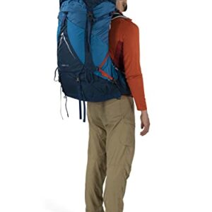 Osprey Atmos AG LT 65L Men's Backpacking Backpack, Night Shift/Scoria Blue, L/XL