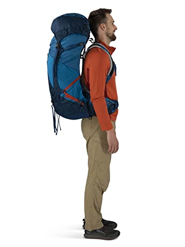 Osprey Atmos AG LT 65L Men's Backpacking Backpack, Night Shift/Scoria Blue, L/XL