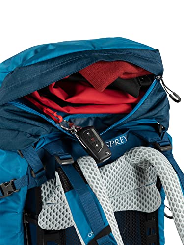 Osprey Atmos AG LT 65L Men's Backpacking Backpack, Night Shift/Scoria Blue, L/XL