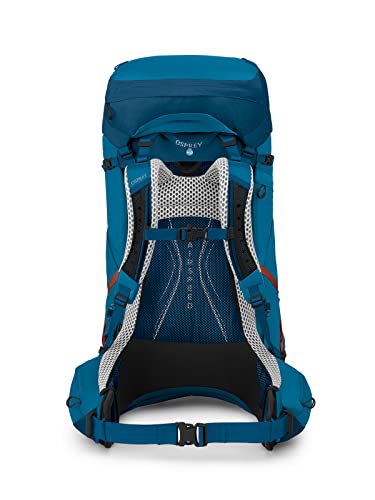 Osprey Atmos AG LT 65L Men's Backpacking Backpack, Night Shift/Scoria Blue, L/XL