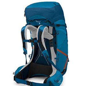 Osprey Atmos AG LT 65L Men's Backpacking Backpack, Night Shift/Scoria Blue, L/XL