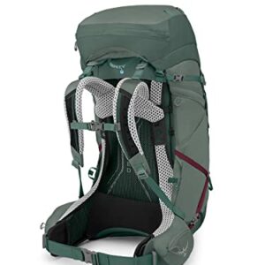 Osprey Aura AG LT 65L Women's Backpacking Backpack, Koseret/Darjeeling Spring Green, WM/L