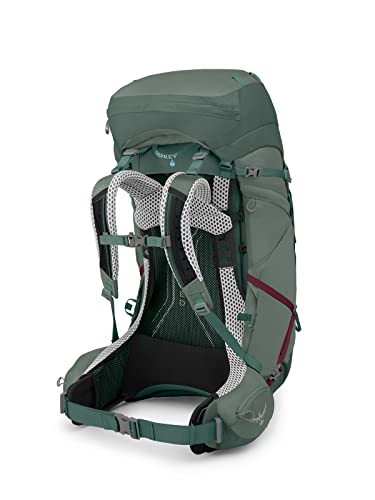 Osprey Aura AG LT 65L Women's Backpacking Backpack, Koseret/Darjeeling Spring Green, WM/L