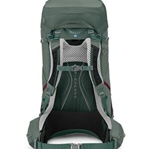 Osprey Aura AG LT 65L Women's Backpacking Backpack, Koseret/Darjeeling Spring Green, WM/L