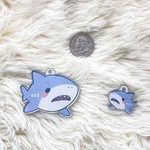 The Acrylic Place Baby Shark Keychain - Charm for Purse Diaper Bag Tote Bag Kids Backpack Keychain (Backpack Size)