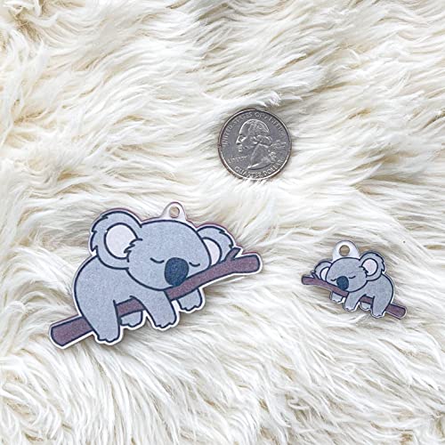 The Acrylic Place Sleepy Koala Keychain - Charm for Purse Diaper Bag Tote Bag Kids Backpack Keychain (Backpack Size)