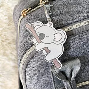 The Acrylic Place Sleepy Koala Keychain - Charm for Purse Diaper Bag Tote Bag Kids Backpack Keychain (Backpack Size)
