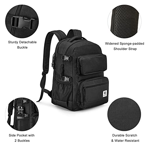 G4Free Travel Work Laptop Backpack for Men Women Heavy Duty Water Resistant Casual Business Daypack Fits 15.6 Inch（Black）