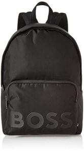 boss men's iconic logo nylon backpack, galaxy black, one size