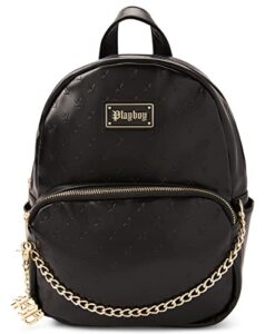 spencer's black embossed playboy mini backpack