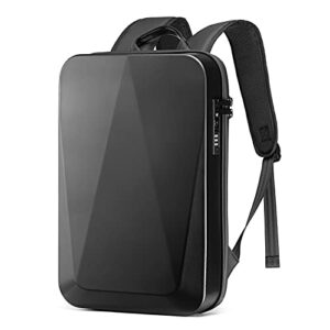 refutuna hard shell backpack for men women, 16 inch tsa lock anti-theft waterproof hardshell laptop backpack with usb charging port, black