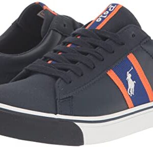 POLO RALPH LAUREN Unisex Child Westcott(Big Kid) Sneaker, Navy/RYL/Org/Ppw, 4 Big Kid US