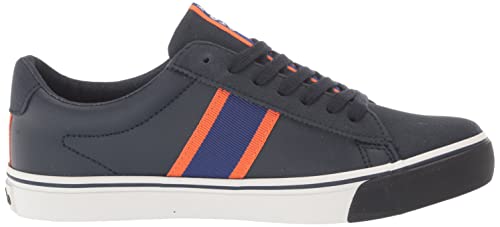 POLO RALPH LAUREN Unisex Child Westcott(Big Kid) Sneaker, Navy/RYL/Org/Ppw, 4 Big Kid US