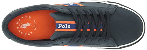 POLO RALPH LAUREN Unisex Child Westcott(Big Kid) Sneaker, Navy/RYL/Org/Ppw, 4 Big Kid US