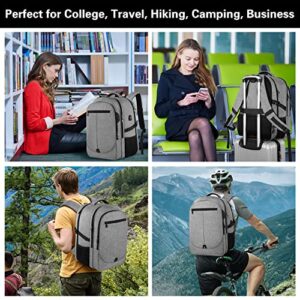 Laptop Backpack, large Capacity Carry on Backpack, Breathable and Comfortable Gift for Men Women, 17.3 Inch TSA Anti-theft Design Business Backpack (Grey)