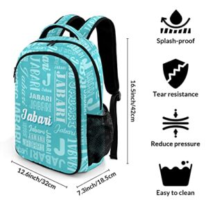 ZAACUSTOM Custom School Bookbag with Name Polyester Personalized Backpack Elementary Customize Book Bag for Boys Girls Kids Custom Back Pack, Waterproof, Fashion, Adjustable Shoulder Straps