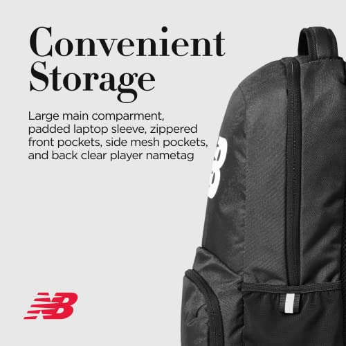 Concept One New Balance Laptop Backpack, Team Travel Sports Gym Bag for Men and Women, Black, 18 Inch
