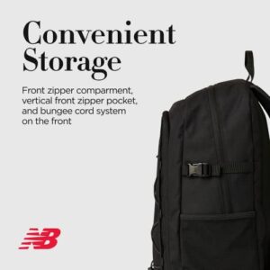 Concept One New Balance Hiking Backpack, Bungee Travel Bag for Men and Women, Black, 18 Inch