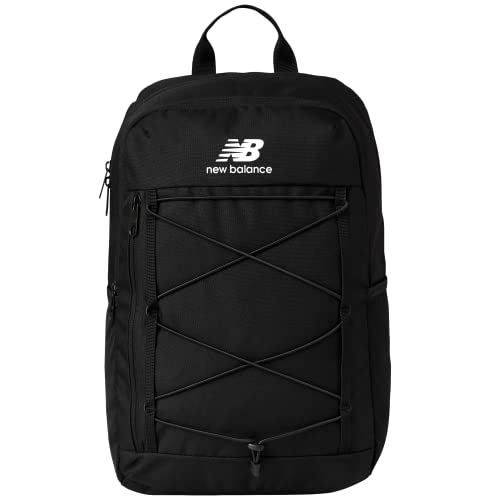 Concept One New Balance Laptop Backpack, Bungee Travel Bag for Men and Women, Black, 17 Inch