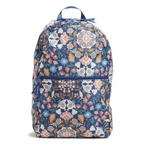 vera bradley women's ripstop packable backpack, enchanted mandala blue, one size