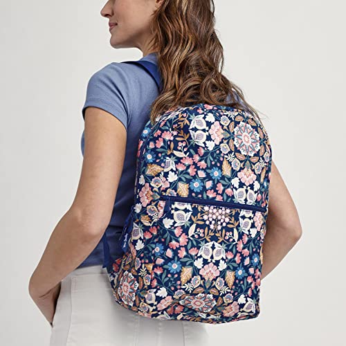 Vera Bradley Women's Ripstop Packable Backpack, Enchanted Mandala Blue, One Size