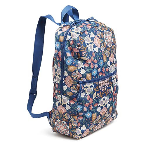 Vera Bradley Women's Ripstop Packable Backpack, Enchanted Mandala Blue, One Size