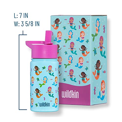 Wildkin 16 Inch Backpack Bundle with 14 Ounce Steel Reusable Water Bottle (Mermaids)