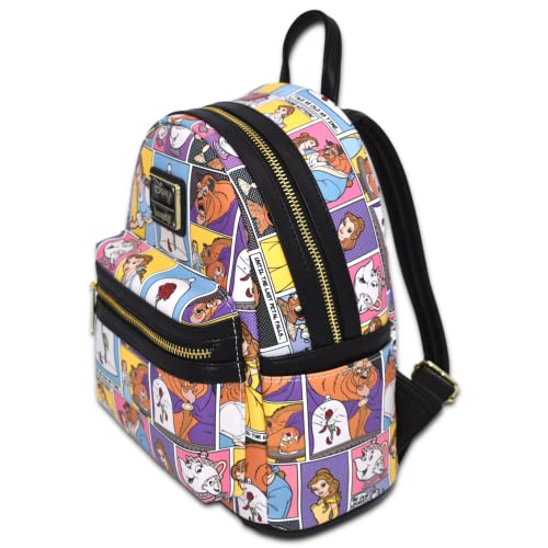 Loungefly GT Exclusive Disney Beauty and the Beast Comic AOP Mini Backpack