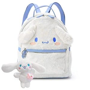 rofolo cute cartoon bag with plush pendant backpack for women, anime accessories kawaii mini backpack