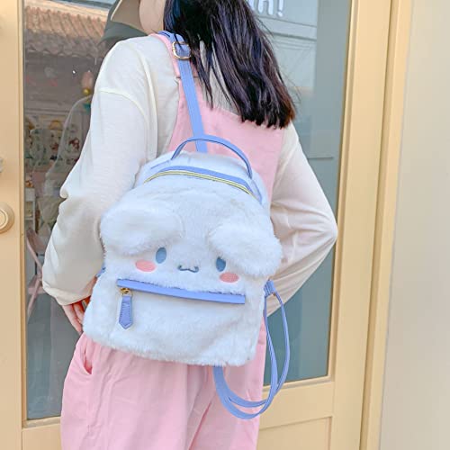 ROFOLO Cute Cartoon Bag with Plush Pendant Backpack for Women, Anime Accessories Kawaii mini Backpack