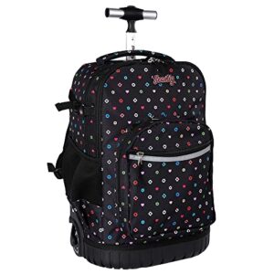 seastig rolling backpack 18in wheeled backpack roller backpack carry-on bag laptop backpack for adults kids school trip