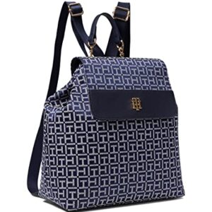 Tommy Hilfiger Camilla II Flap Backpack-Square Monogram Jacquard Navy/White One Size