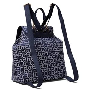 Tommy Hilfiger Camilla II Flap Backpack-Square Monogram Jacquard Navy/White One Size