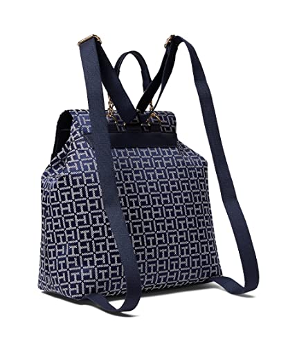 Tommy Hilfiger Camilla II Flap Backpack-Square Monogram Jacquard Navy/White One Size